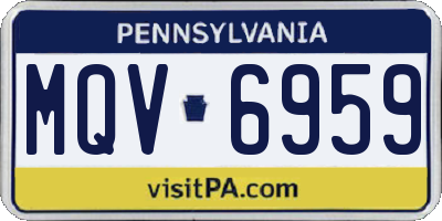 PA license plate MQV6959