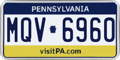 PA license plate MQV6960
