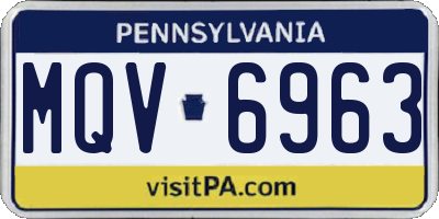 PA license plate MQV6963