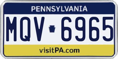 PA license plate MQV6965