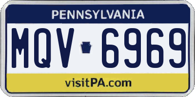 PA license plate MQV6969