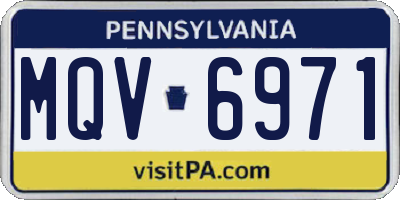PA license plate MQV6971