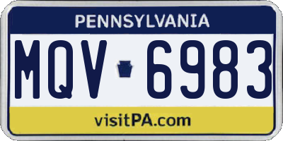 PA license plate MQV6983