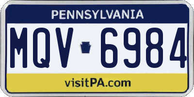 PA license plate MQV6984