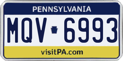 PA license plate MQV6993