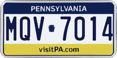 PA license plate MQV7014