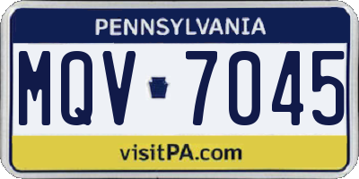 PA license plate MQV7045