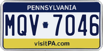 PA license plate MQV7046