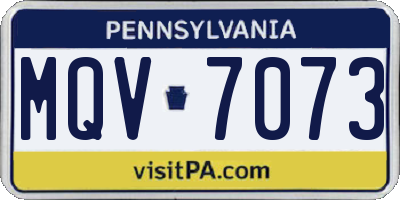 PA license plate MQV7073