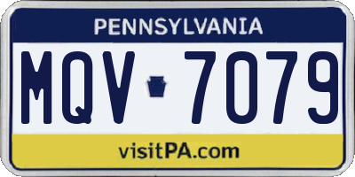 PA license plate MQV7079