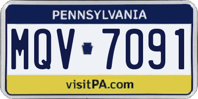 PA license plate MQV7091