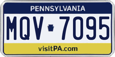 PA license plate MQV7095
