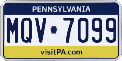 PA license plate MQV7099