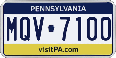 PA license plate MQV7100