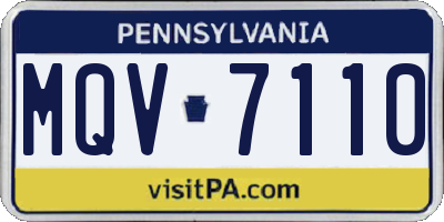 PA license plate MQV7110