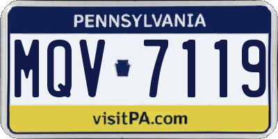 PA license plate MQV7119