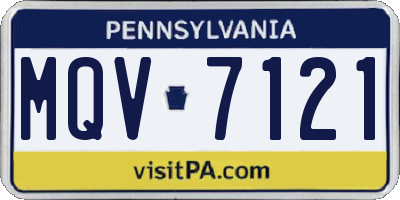 PA license plate MQV7121