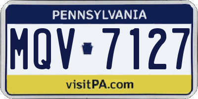 PA license plate MQV7127