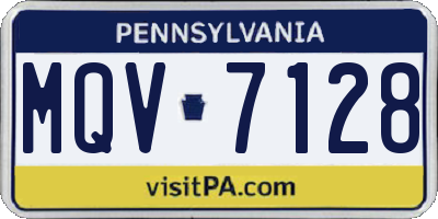 PA license plate MQV7128