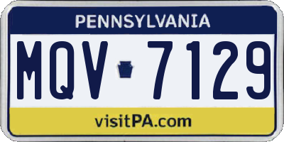 PA license plate MQV7129