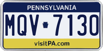 PA license plate MQV7130