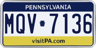 PA license plate MQV7136