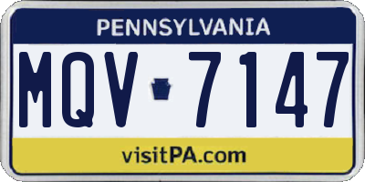 PA license plate MQV7147
