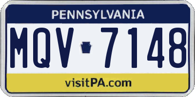 PA license plate MQV7148