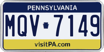 PA license plate MQV7149