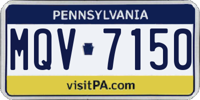 PA license plate MQV7150