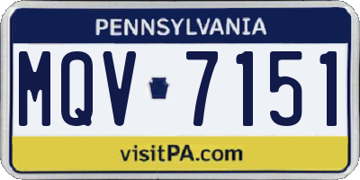 PA license plate MQV7151