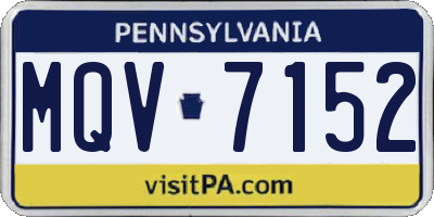 PA license plate MQV7152