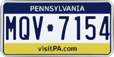 PA license plate MQV7154