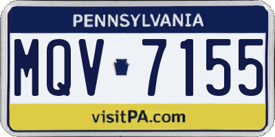 PA license plate MQV7155