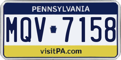 PA license plate MQV7158