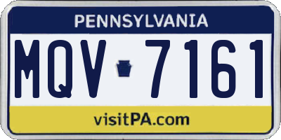 PA license plate MQV7161