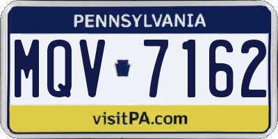 PA license plate MQV7162