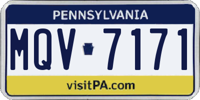 PA license plate MQV7171