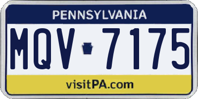 PA license plate MQV7175