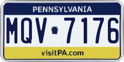 PA license plate MQV7176