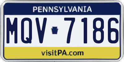 PA license plate MQV7186