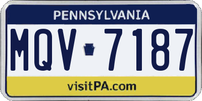 PA license plate MQV7187