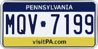 PA license plate MQV7199
