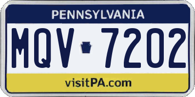 PA license plate MQV7202