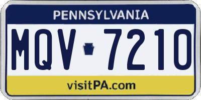 PA license plate MQV7210