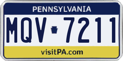 PA license plate MQV7211