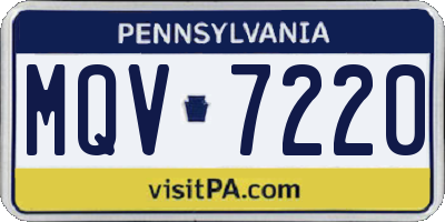 PA license plate MQV7220