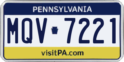 PA license plate MQV7221