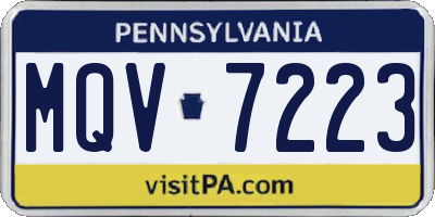 PA license plate MQV7223