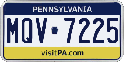 PA license plate MQV7225